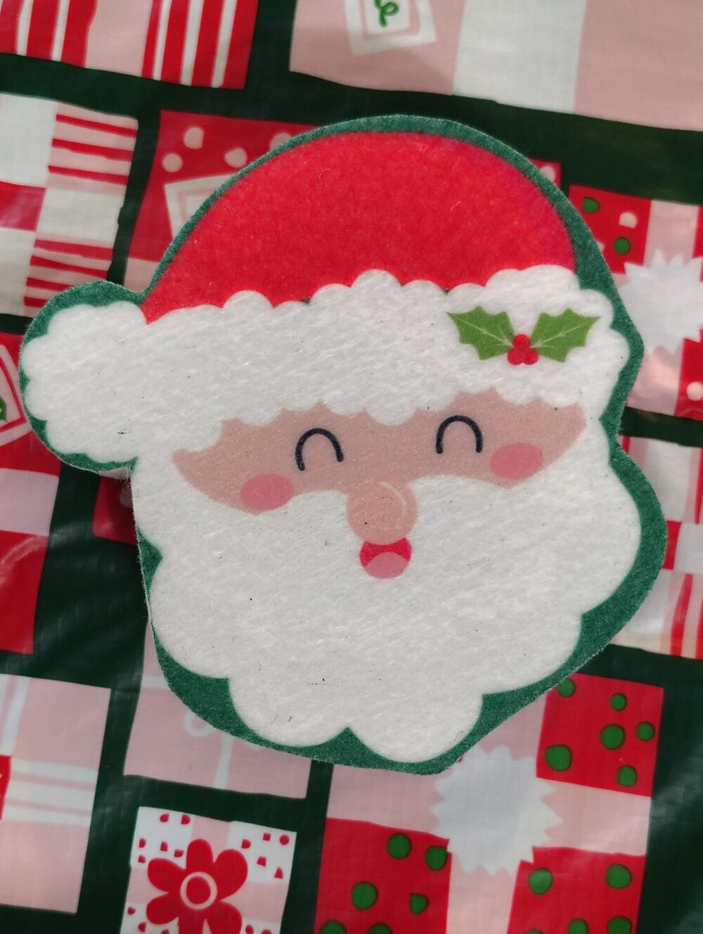 Holiday Santa Sponge Decoration - Red & White